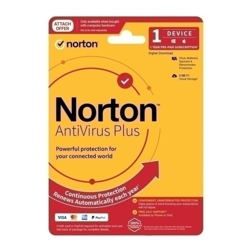 Norton AntiVirus Plus - 1 User 1 Device 1 Year Sub - ESD Version