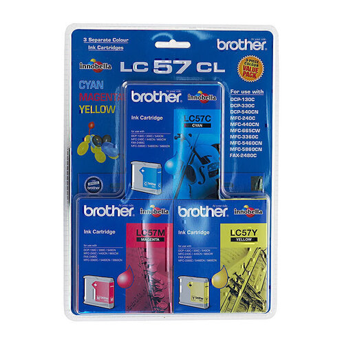 Genuine Brother LC57 CMY Colour Pack