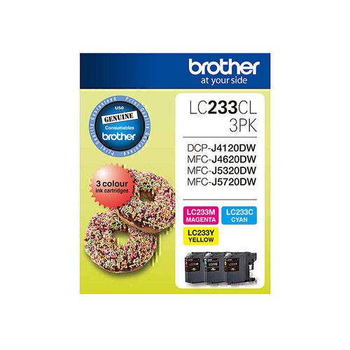 Genuine Brother LC233 CMY Colour Pack