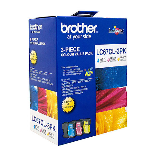 Genuine Brother LC67 CMY Colour Pack