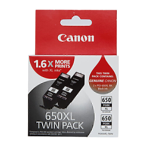 Genuine Canon PGI 650 XL Black Twin Pack