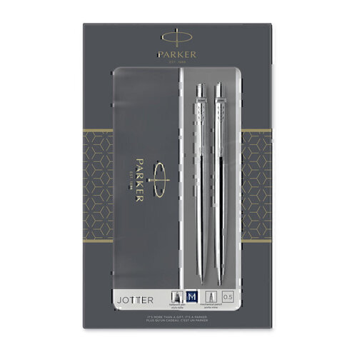Parker Duo Gift Set Jotter Stainless Steel Ballpoint/Mechanical Pencil