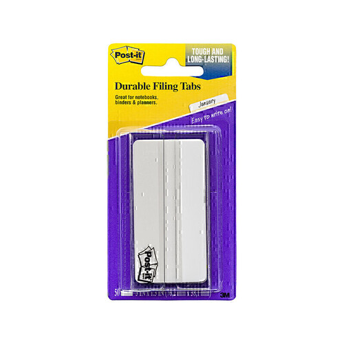 Post-It Filing Tabs White 75mm 50-Pack - Box of 6