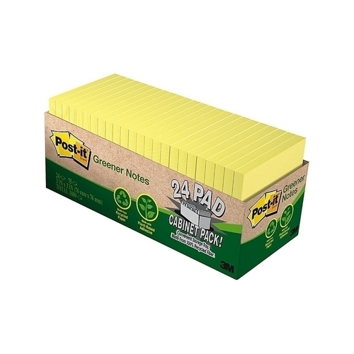 Post-It Greener Notes Canary Yellow 76 x 76mm 24-Pack