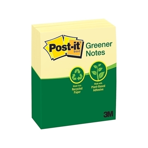 Post-It Greener Notes Canary Yellow 73 x 123mm 12-Pack