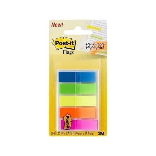Post-It Flags Assorted Colours 12 x 45mm 5-Pack - Box of 6