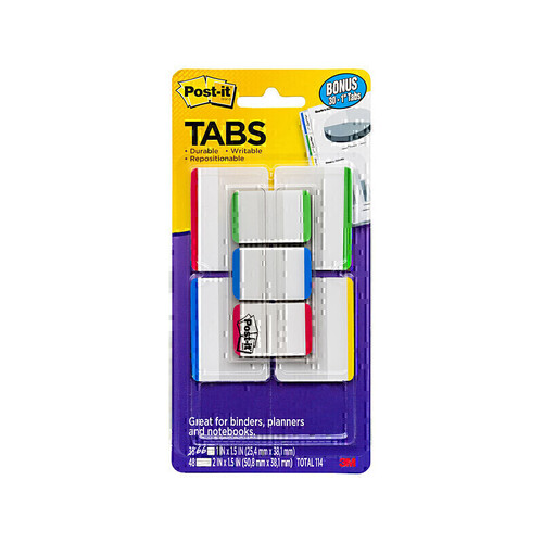 Post-It Tabs Assorted Sizes and Colours Value Pack