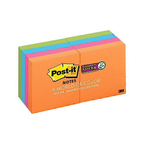 Post-It Super Sticky Notes Rio De Janeiro 48 x 48mm 8-Pack