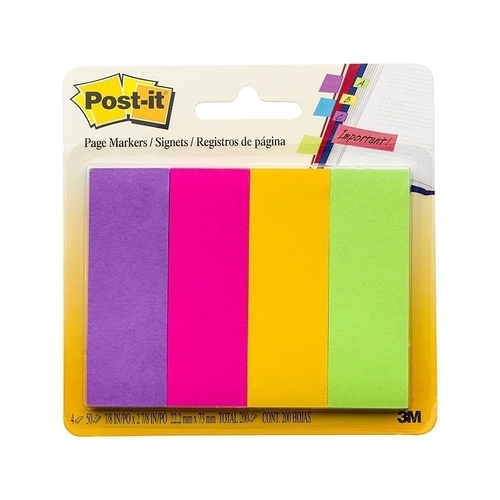 Post-It Page Markers Neon Colours 23 x 73mm 200-Pack - Box of 6
