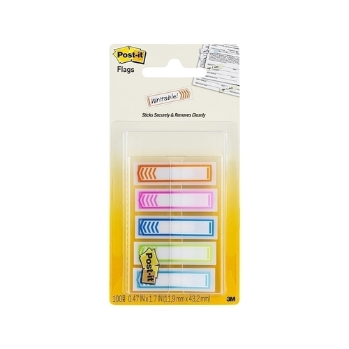 Post-It Writable Flags Assorted Colours 12 x 45mm 5-Pack - Box of 6