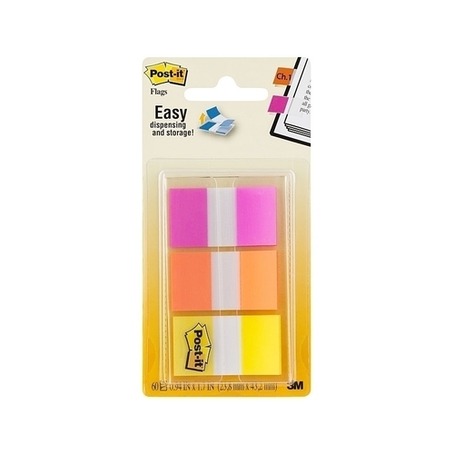 Post-It Flags Bright Colours 25 x 43mm 3-Pack - Box of 6