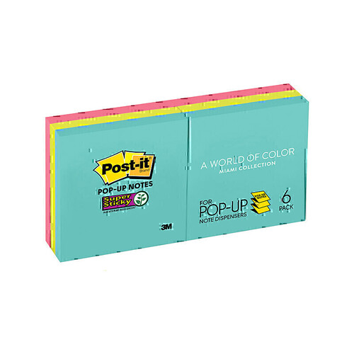 Post-It Super Sticky Z-Notes Miami 76 x 76mm 6-Pack