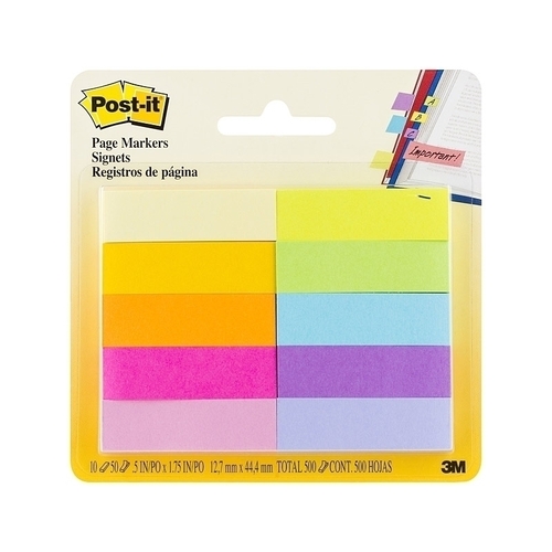 Post-It Page Markers Assorted Colours 13 x 45mm 10-Pack - Box of 6