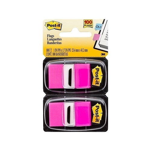 Post-It Flags Bright Pink 25 x 43mm 2-Pack - Box of 6