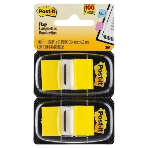 Post-It Flags Yellow 25 x 43mm 2-Pack - Box of 6