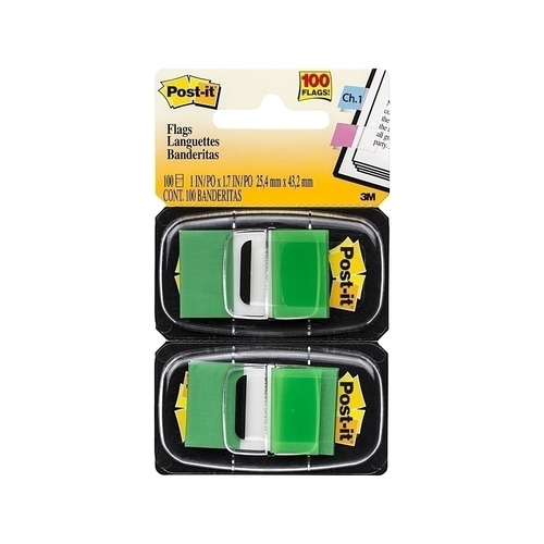 Post-It Flags Green 25 x 43mm 2-Pack - Box of 6