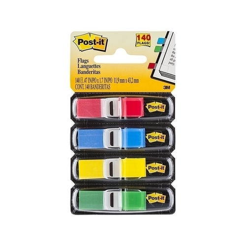 Post-It Mini Flags Assorted Colours 12 x 45mm 4-Pack - Box of 6