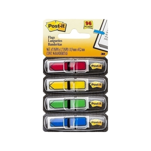 Post-It Arrow Flags Primary Colours 12 x 45mm 4-Pack - Box of 6