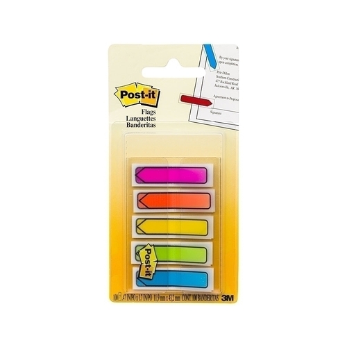 Post-It Arrow Flags Bright Colours 12 x 45mm 5-Pack - Box of 6