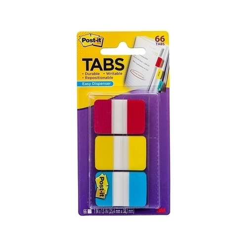 Post-It Index Tabs Red Yellow Blue 25 x 43mm 3-Pack - Box of 6