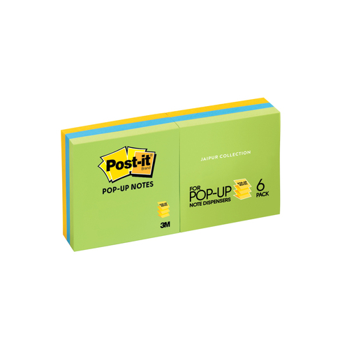 Post-It Pop-up Notes Jaipur 76 x 76mm 6-Pack
