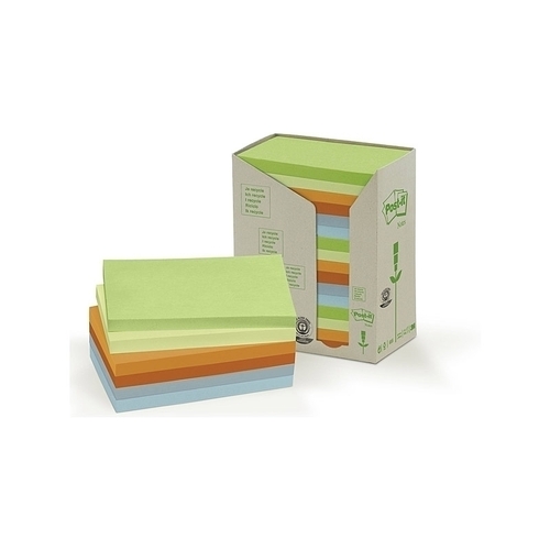 Post-It Recycled Notes Pastel 76 x 127mm 16-Pack