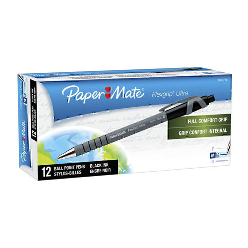 Paper Mate Flex Grip RT Ballpen 1.0mm Black - Box of 12