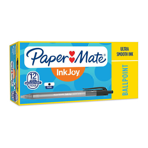 Paper Mate InkJoy Retractable Ballpoint Pen Black - Box of 12