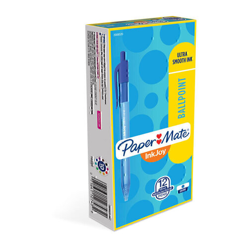 Paper Mate InkJoy Retractable Ballpoint Pen Blue - Box of 12