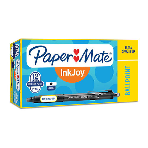 Paper Mate InkJoy Comfort Grip Retractable Ballpoint Pen Black - Box of 12