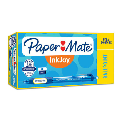 Paper Mate InkJoy Comfort Grip Retractable Ballpoint Pen Blue - Box of 12