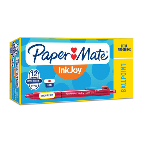 Paper Mate InkJoy Comfort Grip Retractable Ballpoint Pen Red - Box of 12