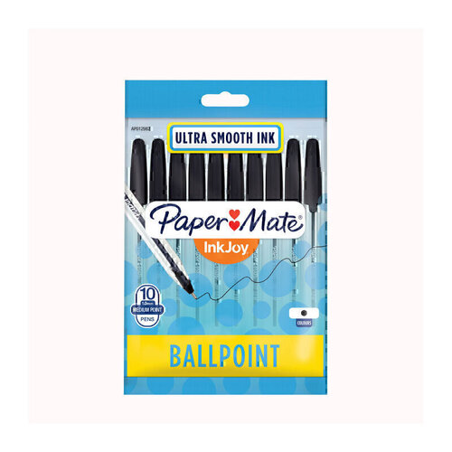 Paper Mate InkJoy Capped Ballpoint Pen Black 10-Pack - Box of 12