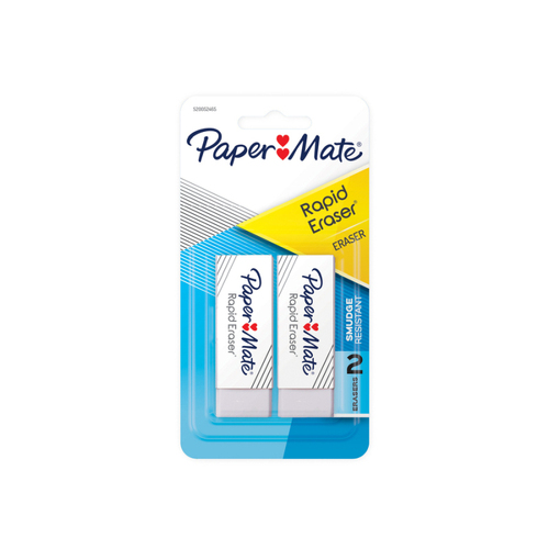 Paper Mate Rapid Erase Erasers 2-Pack - Box of 12 (24 Erasers)