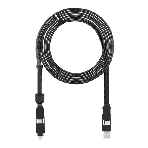 RollingSquare inCharge XL 3 Metre Six-in-One Charging Cable - Black