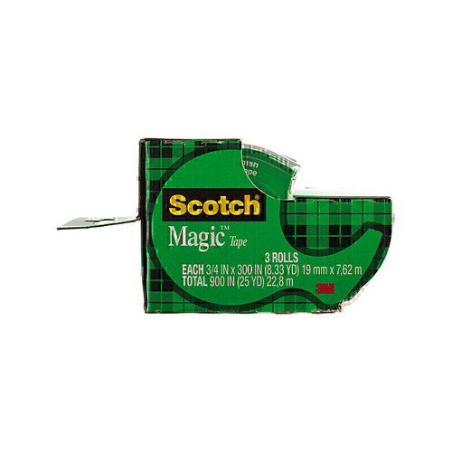 Scotch Magic Tape 19mm x 7.6M 3-Pack - Box of 6