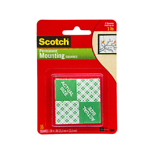 Scotch Mounting Squares Indoor 250x250mm 16-Pack - Box of 6