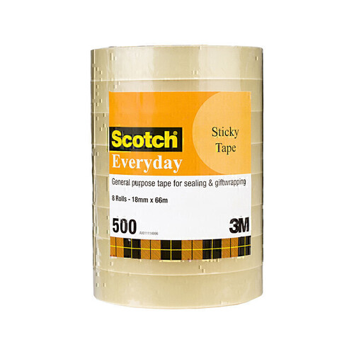 Scotch Sticky Tape 18mm x 66M 8-Pack
