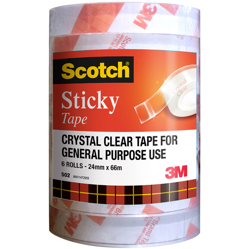 Scotch Sticky Tape 24mm x 66M 6-Pack