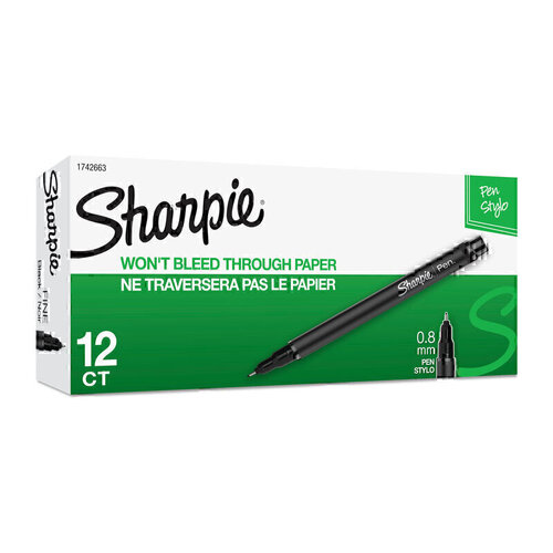 Sharpie Pen Fineliner Black - Box of 12