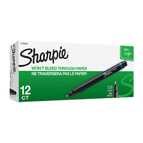 Sharpie Pen Fineliner Blue -  Box of 12