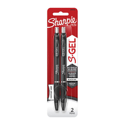 Sharpie Gel Retractable 0.7mm Gel Pen Black 2-Pack - Box of 6 (12 Total)