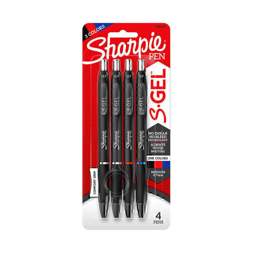 Sharpie Gel RT 0.7mm Gel Pen Assorted 4-Pack - Box of 6 (24 Total)