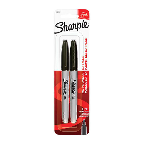 Sharpie Fine Point Permanent Marker Black 2-Pack - Box of 6 (12 Total)