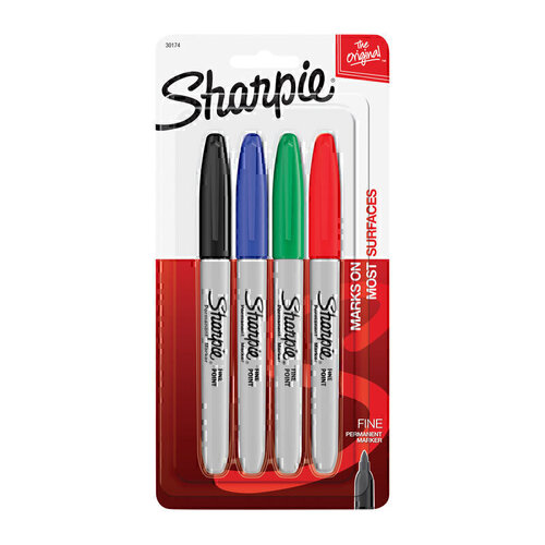Sharpie Fine Point Permanent Marker Assorted 4-Pack - Box of 6 (24 Total)