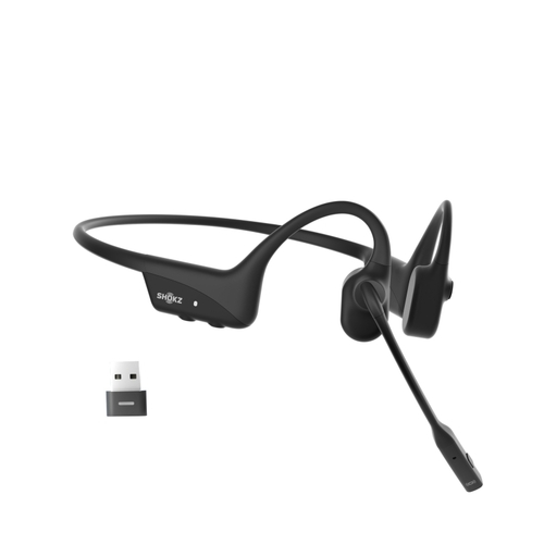 SHOKZ OpenComm 2 UC Stereo Bone Conduction Bluetooth Headset with Wireless USB-A Adapter