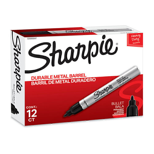 Sharpie Metal Permanent Marker Bullet Tip Black - Box of 12