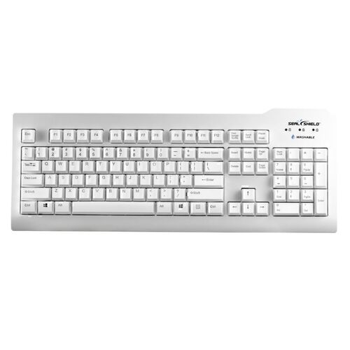 SealShield Seal Clean Glow Waterproof Keyboard with Key Lock - White